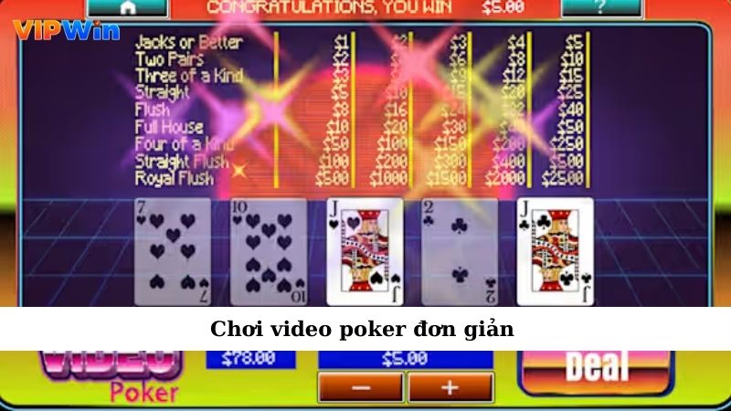 Video Poker – Trò Chơi Kết Hợp Giữa Kỹ Năng Và May Mắn 3 Chơi video poker đơn giản